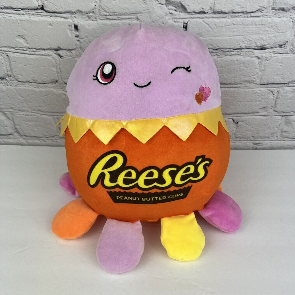 Squishmallows Reese's Kellytoy Valentine's DaySquishy Jeanne Octopus 10"‎ Plush
